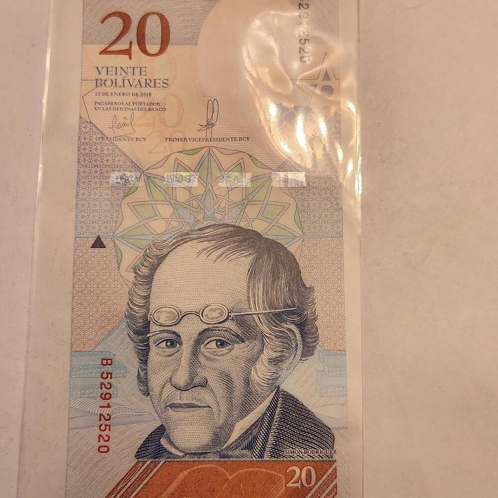 20 Venezuelan Bolivares banknote with jaguar...